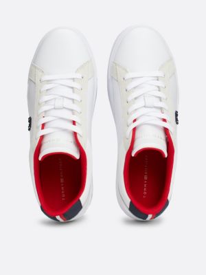 sneakers sportive casual con suola alta bianco da donne tommy hilfiger