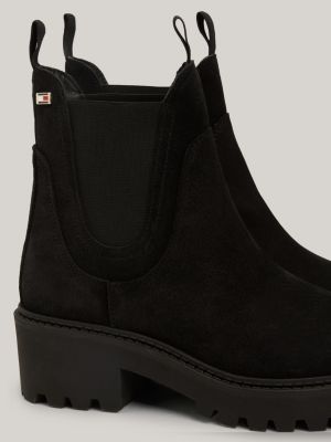 Suede Cleat Chunky Chelsea Boots | Black | Tommy Hilfiger