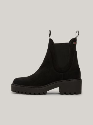 Suede Cleat Chunky Chelsea Boots | Black | Tommy Hilfiger