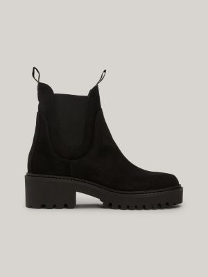 Suede Cleat Chunky Chelsea Boots | Black | Tommy Hilfiger