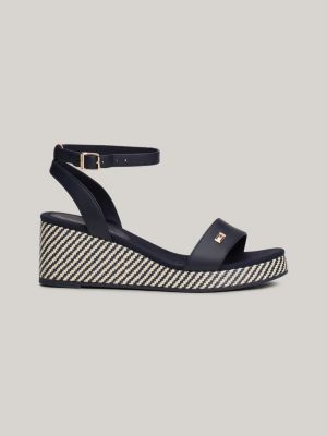 sandalias de cuña con tira en el tobillo blue de mujeres tommy hilfiger