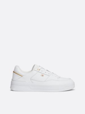 sneakers stile basket con bandierina smaltata white da donne tommy hilfiger