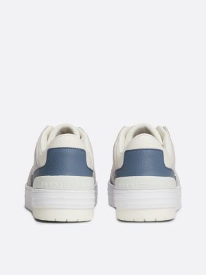 sneakers stile basket con mix di texture bianco da donne tommy hilfiger