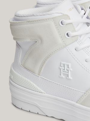 sneakers alte stile basket con suola spessa bianco da donne tommy hilfiger