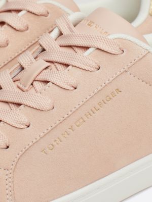 sneakers sportive casual in camoscio rosa da donne tommy hilfiger