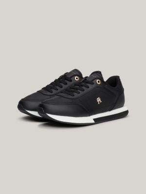 black essential runner trainers for women tommy hilfiger