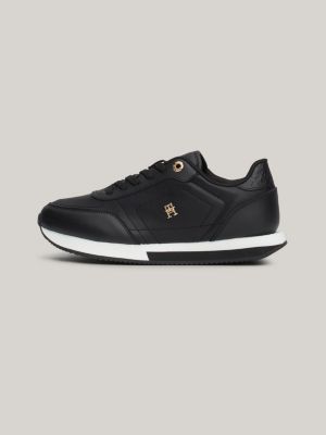 black essential runner trainers for women tommy hilfiger