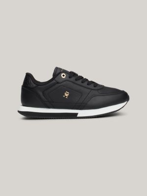 black essential runner trainers for women tommy hilfiger