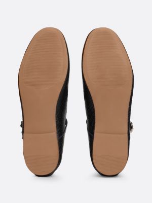 black snake embossed leather mary jane ballerinas for women tommy hilfiger