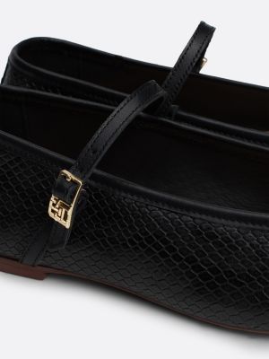 ballerine mary jane con motivo pitonato nero da donne tommy hilfiger