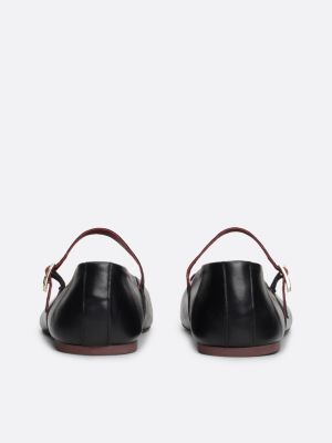 ballerines mary jane en cuir noir pour femmes tommy hilfiger