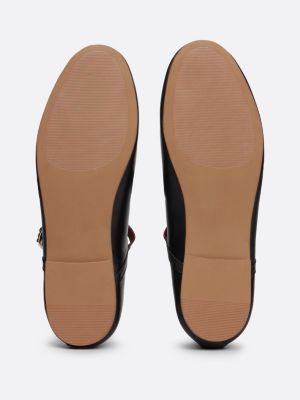 black leather mary jane ballerinas for women tommy hilfiger