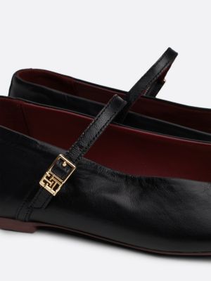 ballerines mary jane en cuir noir pour femmes tommy hilfiger