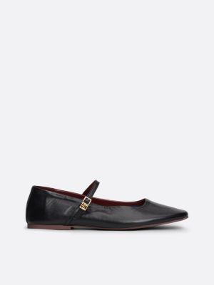 ballerine mary jane in pelle black da donne tommy hilfiger