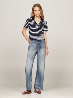 bruin mary jane ballerina's van leer voor dames - tommy hilfiger