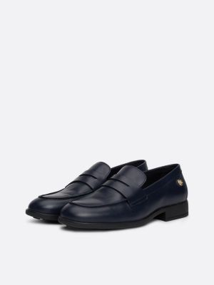 blau leder-loafer mit niete für damen - tommy hilfiger