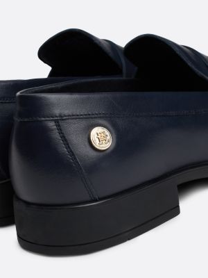 mocassins en cuir à clou bleu pour femmes tommy hilfiger