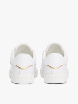 sneakers essential con finiture metallizzate bianco da donne tommy hilfiger