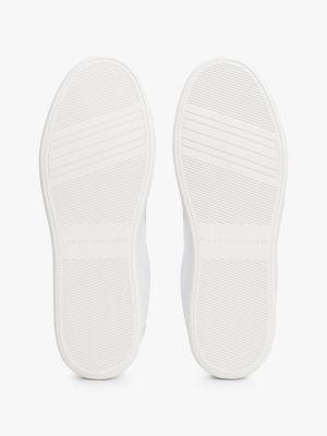 white leather court trainers for women tommy hilfiger