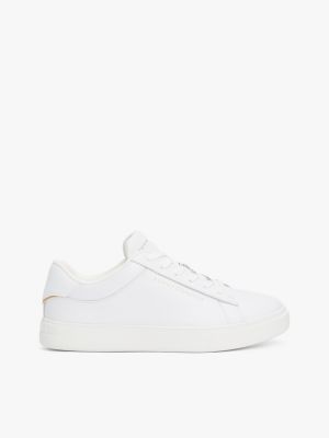 baskets en cuir white pour femmes tommy hilfiger