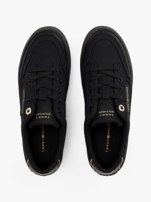 black contrast trim trainers for women tommy hilfiger