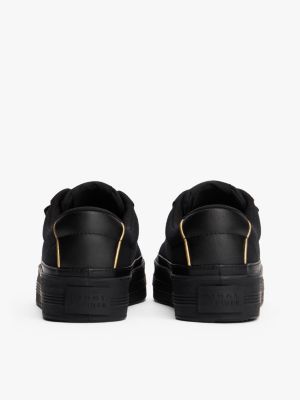 black contrast trim trainers for women tommy hilfiger