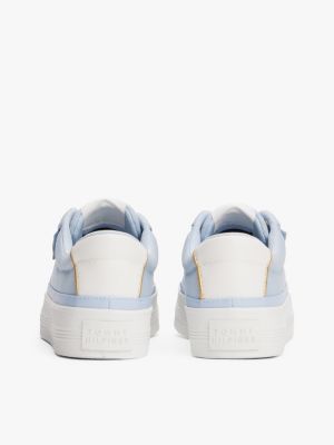 blauw sneaker met contrasterende rand voor dames - tommy hilfiger