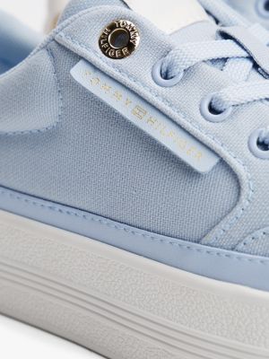 blauw sneaker met contrasterende rand voor dames - tommy hilfiger