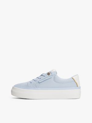 blue contrast trim trainers for women tommy hilfiger