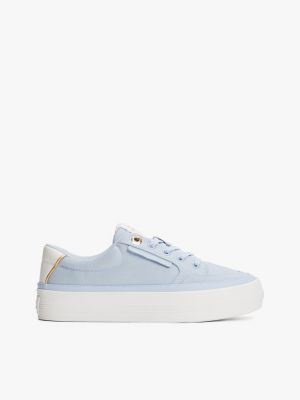 blue contrast trim trainers for women tommy hilfiger