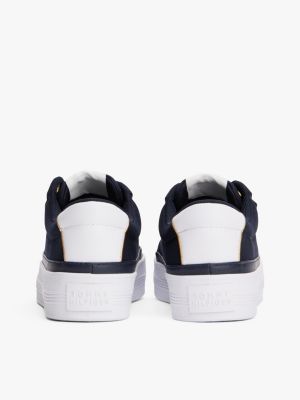 blau sneaker mit kontrast-besatz für damen - tommy hilfiger