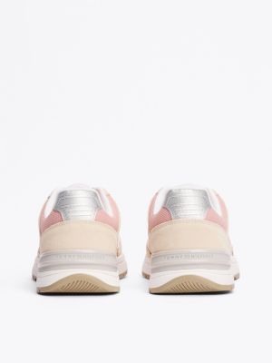 multi colour-blocked th monogram trainers for women tommy hilfiger