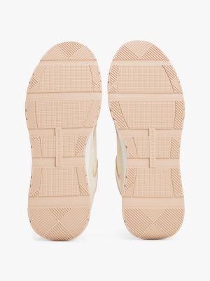 baskets en cuir à monogramme th plusieurs couleurs pour femmes tommy hilfiger