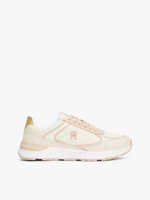 multi th monogram leather trainers for women tommy hilfiger