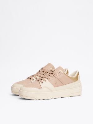 multi color block-basketball-sneaker aus leder für damen - tommy hilfiger