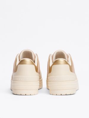 multi color block-basketball-sneaker aus leder für damen - tommy hilfiger
