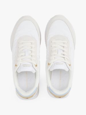 white contrast heel trainers for women tommy hilfiger