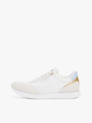 white contrast heel trainers for women tommy hilfiger