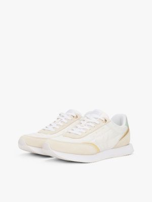 white contrast heel trainers for women tommy hilfiger