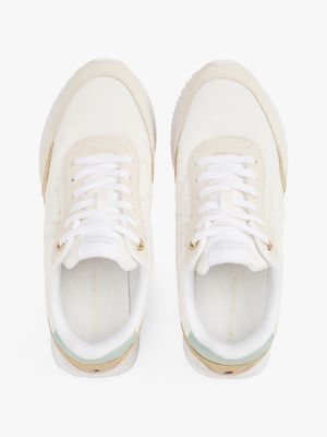 white contrast heel trainers for women tommy hilfiger