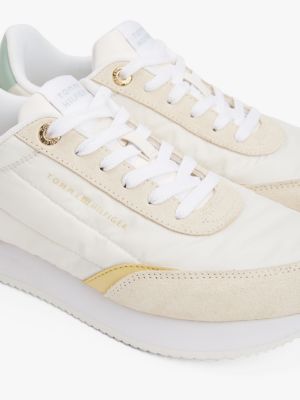 white contrast heel trainers for women tommy hilfiger