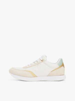 white contrast heel trainers for women tommy hilfiger