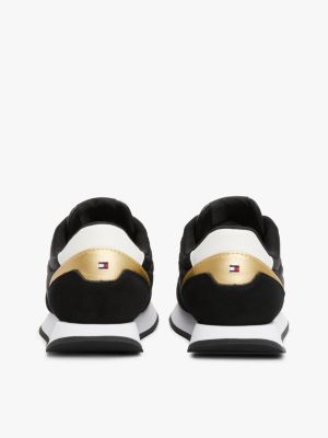 czarny buty sportowe essential z kontrastową wstawką dla kobiety - tommy hilfiger