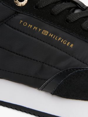 black mixed panel trainers for women tommy hilfiger