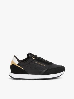 black sneaker met contrasterende hiel voor dames - tommy hilfiger