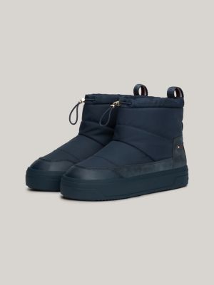 stivaletti da neve con tiralacci blu da donne tommy hilfiger