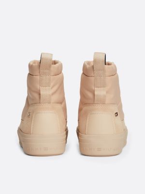 beige snowboot op enkelhoogte met trekkoord voor dames - tommy hilfiger