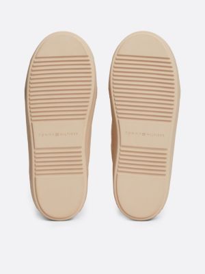 beige snowboot op enkelhoogte met trekkoord voor dames - tommy hilfiger