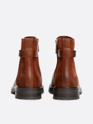 Mixed Texture Leather Ankle Boots | Brown | Tommy Hilfiger