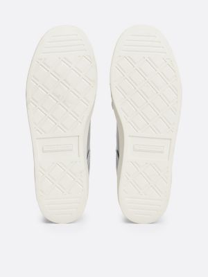 grijs heritage metallic leren sneaker voor dames - tommy hilfiger